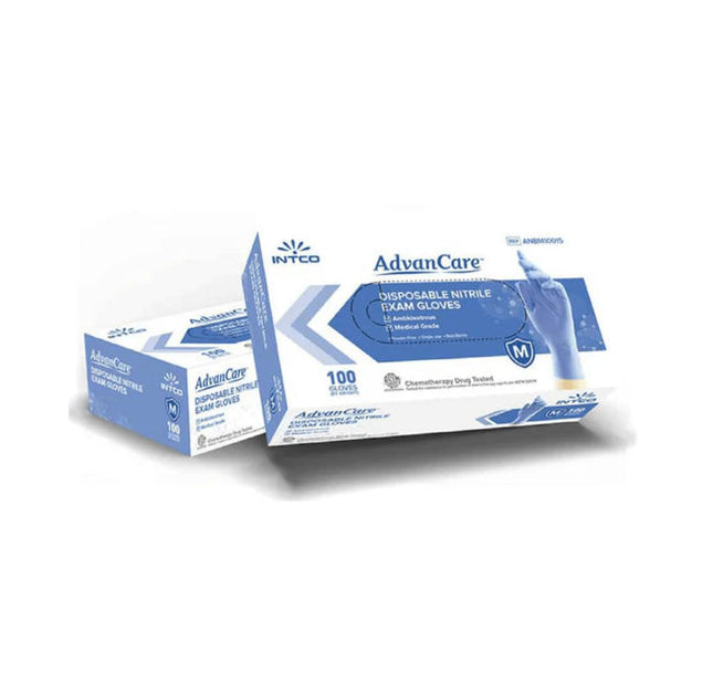 Intco Blue Nitrile Examination Gloves - 3.5 Mil, Premium Quality, Durable, Powder-Free, and Latex-Free - Eagle Global Solution