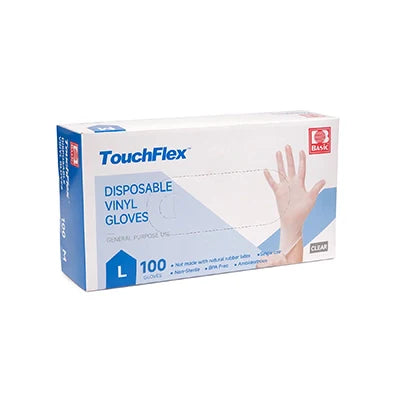 TouchFlex Vinyl Synthetic Powder-Free Gloves (4mil) (Clear) - Eagle Global Solution