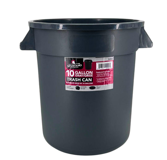 Spartano - Trash Can - 10 Gallon - Grey - 5200