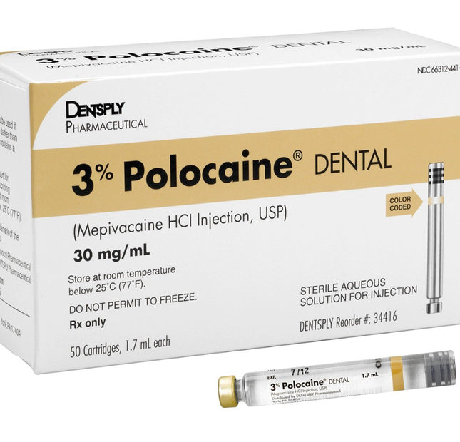 3% Polocaine Dental Mepivacaine HCl injection, USP – 1.8 ml Cartridge, 50/Pkg