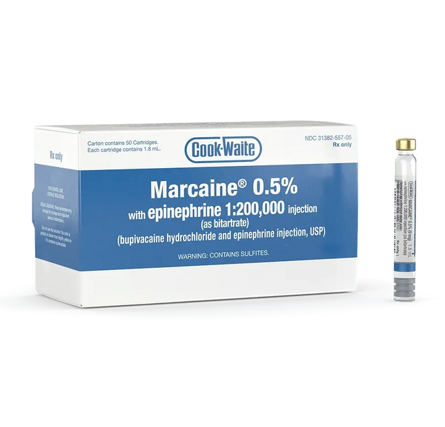 Cook-Waite Marcaine® – 1.8 ml Injection Cartridges, 50/Pkg