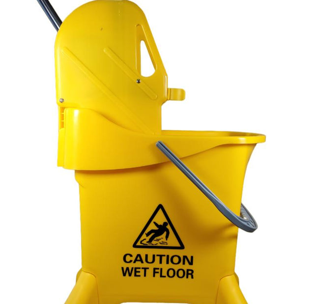 Spartano - HEAVY - 28L Mop Bucket W/ Down Press Wringer - Yellow -